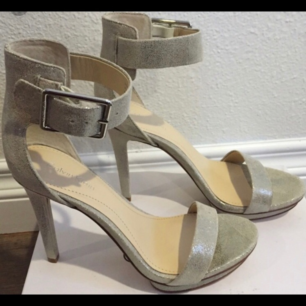 Calvin Klein "Vivian" Dusty Suede Heels